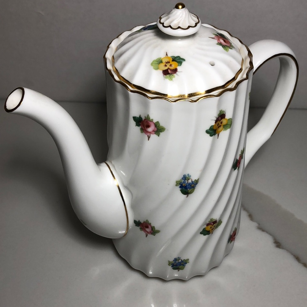 Coffee POT ENGLAND MINTONS Floral with Gold Accents - Picture 5 of 8